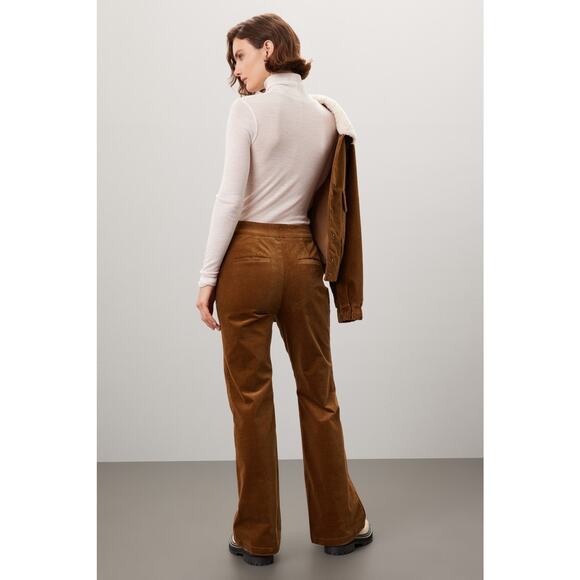 Adam Lippes Brown Retro 70s Corduroy Flare Leg High Rise Pants Size 16 - Picture 3 of 13